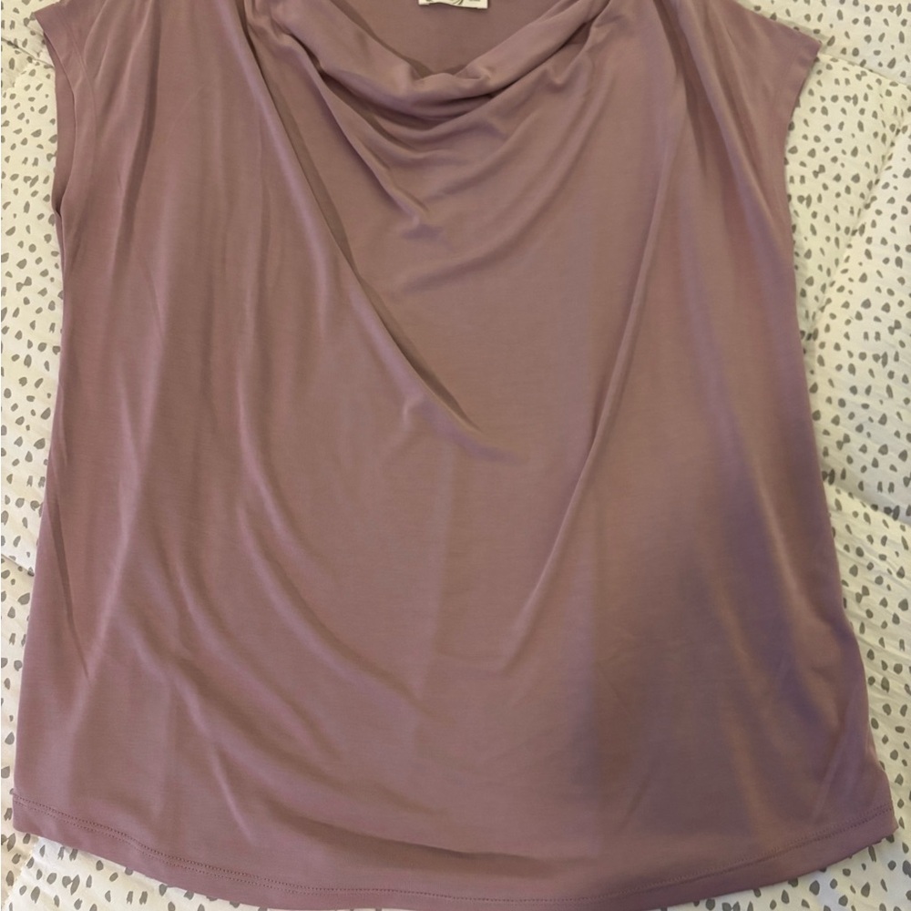 Maurices Mauve Draped Neck Blouse